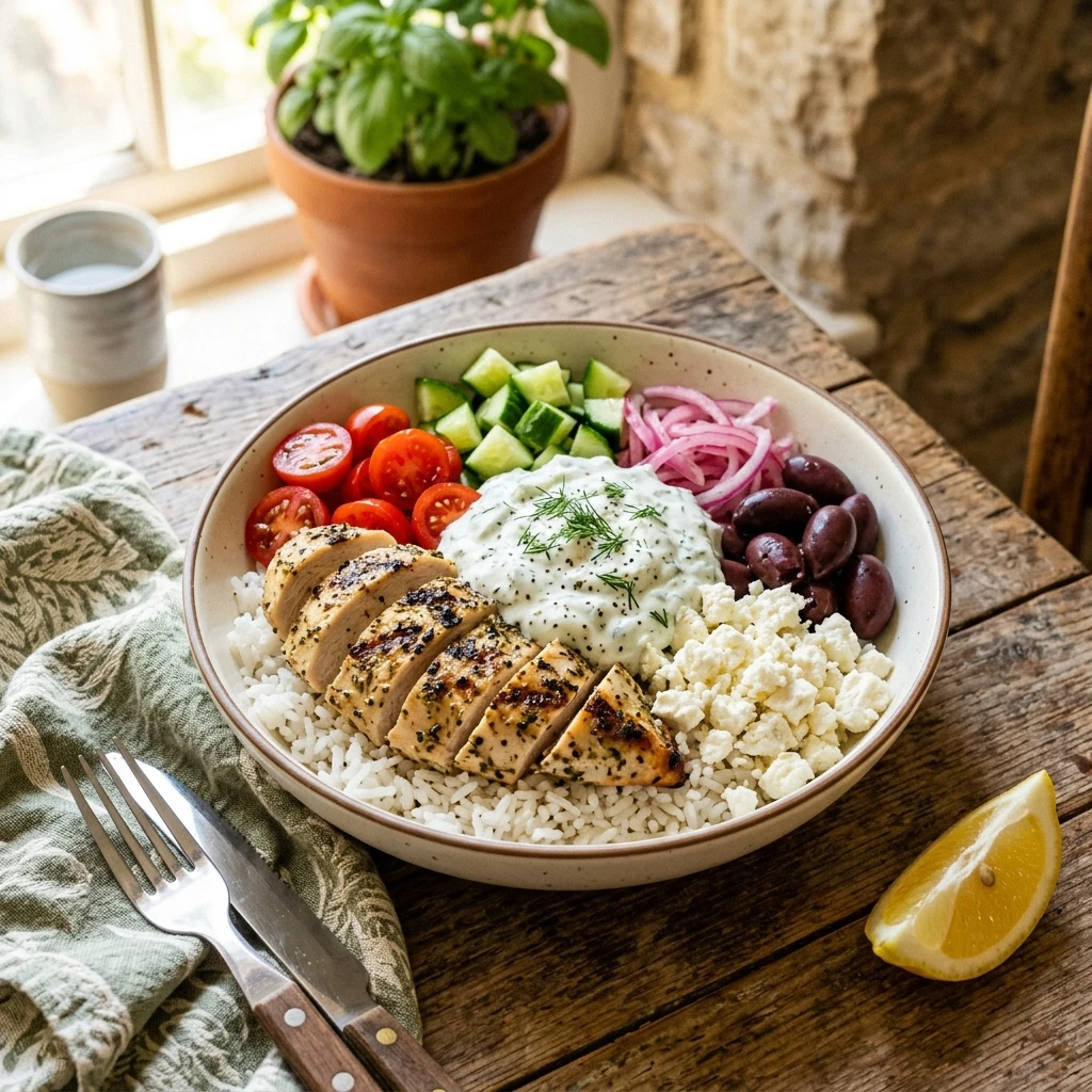Greek Chicken Bowl with Tzatziki